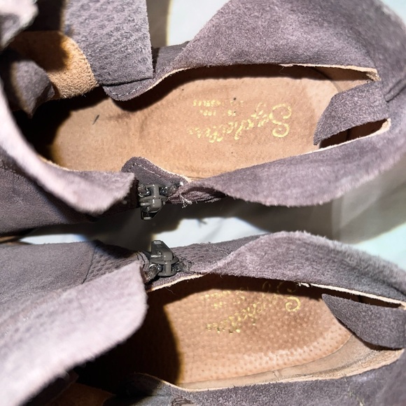 Anthropologie Seychelles Score Booties Sz 9.5 Gray Suede Leather Ankle Boots - Picture 8 of 14